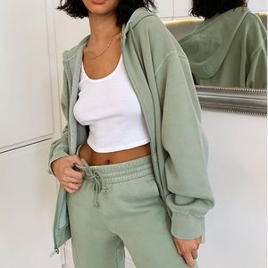 TNA Cozyaf Sweatsuit in Sage Green